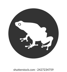 Frosch-Symbol-Silhouette in flachem Vektor