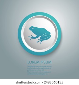 Frog icon silhouette in flat vector