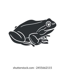 Frog Icon Silhouette Illustration. Amphibian Vector Graphic Pictogram Symbol Clip Art. Doodle Sketch Black Sign.