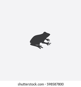 Frog Icon Silhouette Vector Illustration

