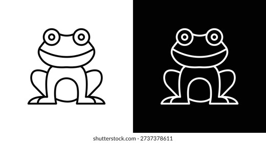 Frog icon - stroke design. pixel perfect editable line icons