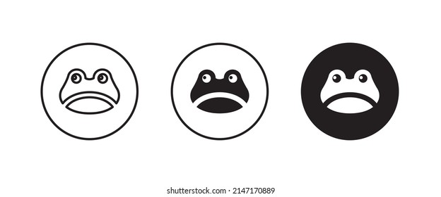 frog icon vector. Animal icon button, vector, sign, symbol, logo, illustration, editable stroke, flat design style isolated on white
