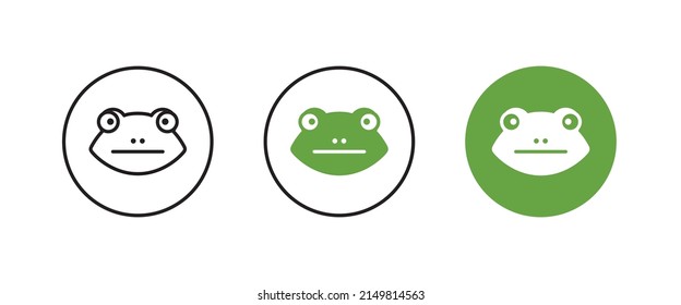 frog icon vector. Animal icon button, vector, sign, symbol, logo, illustration, editable stroke, flat design style isolated on white