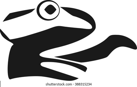 Frog icon, vector illustration