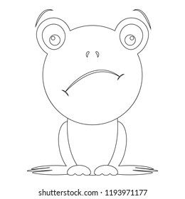 Frog icon. Vector illustration of cartoon, fairy frog. Funny frog.
