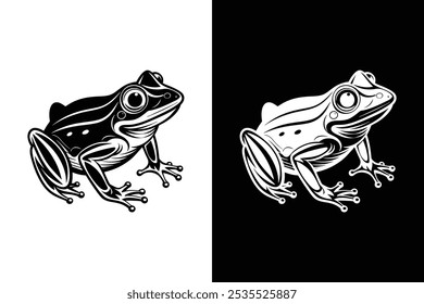 Frog icon vector illustration for graphic design on white background.	