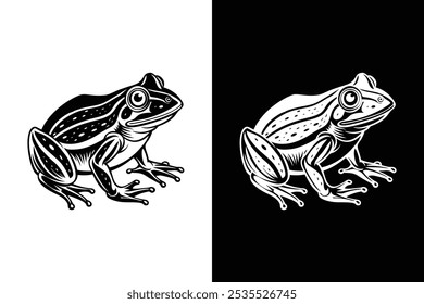 Frog icon vector illustration for graphic design on white background.	