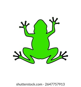 Frog icon. Vector illustration of a green frog isolated on white background.