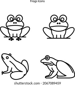 frog icons isolated on white background. frog icon thin line outline linear frog symbol for logo, web, app, UI. frog icon simple sign.