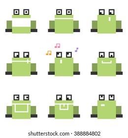 Frog icons, vector illustration