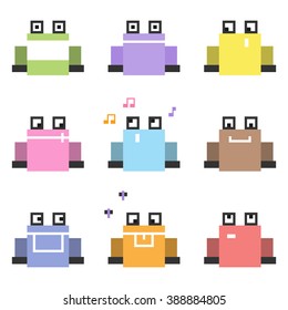 Frog icons, vector illustration