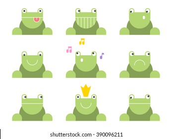Frog icons, vector illustration