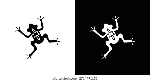 Diseño de silueta de Vector de iconos de rana. Ilustración de Diseño gráfico plano de Vector.