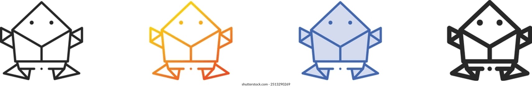 frog icon.Thin Linear, Gradient, Blue Stroke and bold Style Design Isolated On White Background