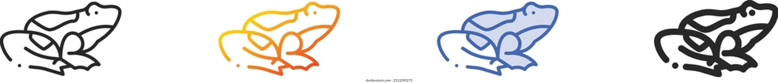 frog icon.Thin Linear, Gradient, Blue Stroke and bold Style Design Isolated On White Background