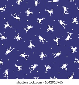 Frog illustration pattern,
I drew a frog cutely,
It is a seamless picture,
