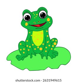 frog illustration useful for video cartoon making projects