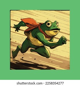 Froschbild auf grünem Hintergrund