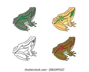 Frog image vector collections, useful for coloring book pages