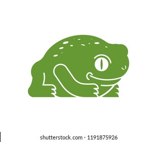 Frog isolated. Toad on white background. Vector illustration.
