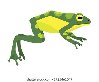 Frog jumping animation icon. Sequences or footage for motion design. Cartoon toad jumping, animal movement concept. Frog leap sequence, vector illustration