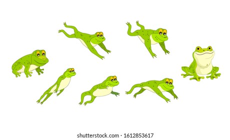 Frog Jumping Animation Sequence Cartoon Vector Stock Vector (Royalty Free)  1612853617 | Shutterstock