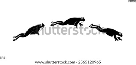 Frog jumping. Isolated frog jumping on white background