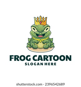 Frog King Cartoon Logo Design