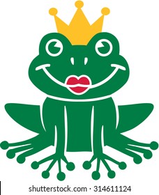 Frog king with kiss mouth