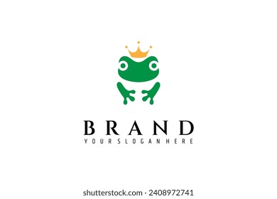 frog king logo in flat vector template design style