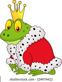 The frog king on a white background