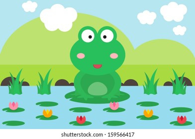 Frog in the lake