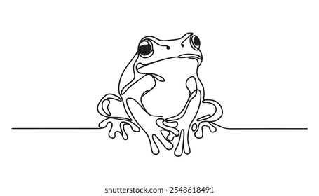 rã rindo, arte em linha, ilustração vetorial