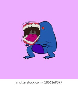 frog laughing out loud, streetwear or t-shirt design	