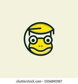 Frog Leaf Cartoon Creative Vector Logo