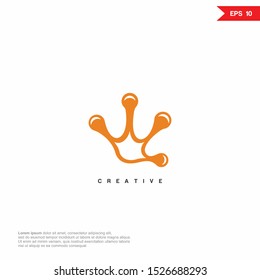 Frog legs modern Logo icon. design vector template. Creative Wild Animal in circle Logotype