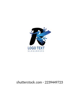 Logo de la carta de la rana e iconos de la plantilla Diseño