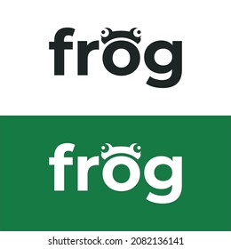 Frog letter typography logo vector icon design