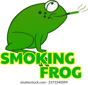 a frog is lighting a smoked cigarette