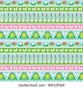 frog and lily pad stripe