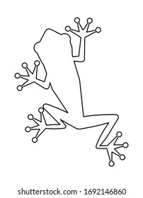 frog line art, black and white, linear vector illustration