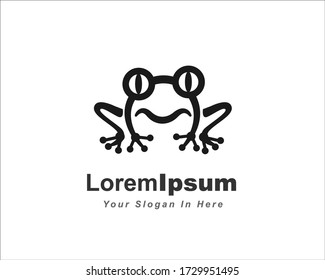 Frog line art logo design inspiration