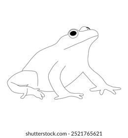 Projeto de vetor de arte de linha de rã | Concepção das linhas gerais da rã | Desenho de ilustração de rã