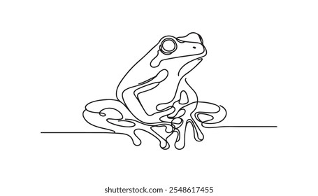 frog line art vector illustration.