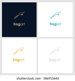 frog line company logo. wild animal logo with minimalist concept