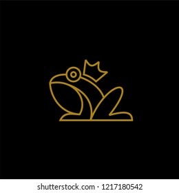 frog line gold  logo icon designs vector illustration