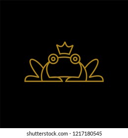 frog line gold  logo icon designs vector illustration