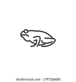 Frog line icon. linear style sign for mobile concept and web design. Toad outline vector icon. Symbol, logo illustration. Vector graphics