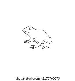 Frog line icon silhouette in flat vector sign