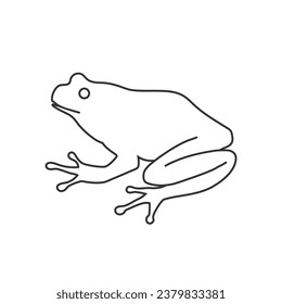 Frog line icon silhouette in flat vector